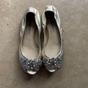 Gold embellished Vera Wang Lavender flats size 9
